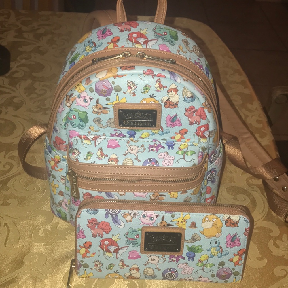Pokémon Loungefly mini backpack & matching wallet